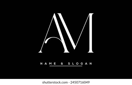 AM, MA Abstrakt Letters Logo Monogram