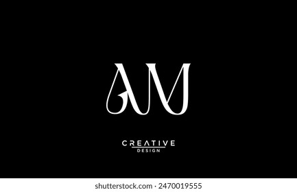 AM, MA, Letras Abstractas Logo Monograma