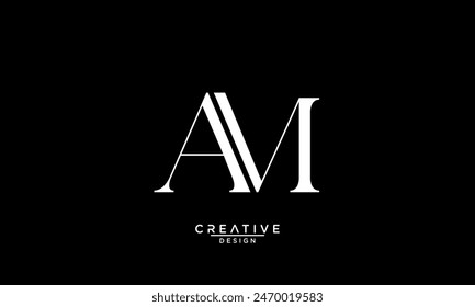 AM, MA, Letras Abstractas Logo Monograma