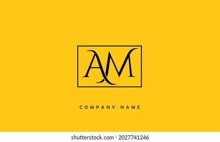 AM, MA Alphabets Letters Logo Monogram