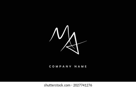 AM, MA Alphabets Letters Logo Monogram