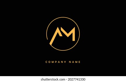 AM, MA Alphabets Letters Logo Monogram