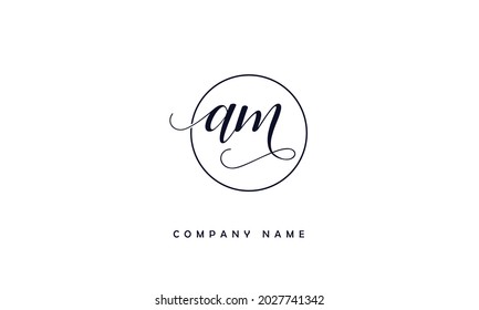 AM, MA Alphabets Letters Logo Monogram
