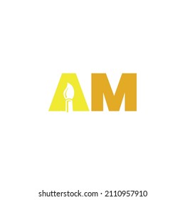 AM, MA Alphabets Letters Logo Monogram