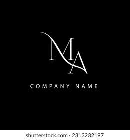 AM, MA Alphabets Letters Logo Monogram