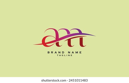 AM, MA, AN, NA, Abstract initial monogram letter alphabet logo design