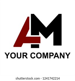 AM, MA Initials Letter Company Logo