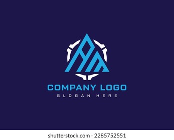 AM, MA Letter Initial Logo Design Template Vector Illustration for fitness, gym