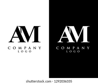 am, ma letter logo design vector, with white and black color that can be used for any creative business.