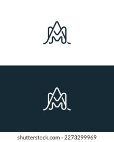 AM, MA Logo. Letter Design Vector.