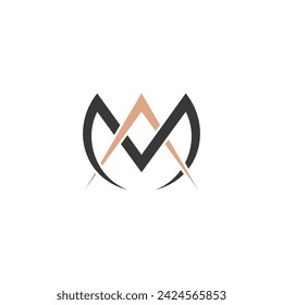 AM, MA, A AND M Abstract initial monogram letter alphabet logo design
