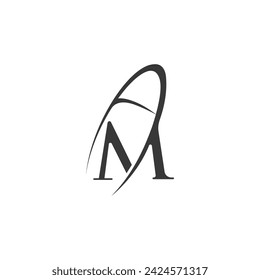 AM, MA, A AND M Abstract initial monogram letter alphabet logo design
