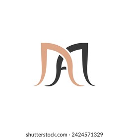 AM, MA, A AND M Abstract initial monogram letter alphabet logo design