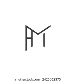AM, MA, A UND M Abstraktes anfängliches Monogramm Buchstaben-Alphabet Logo Design