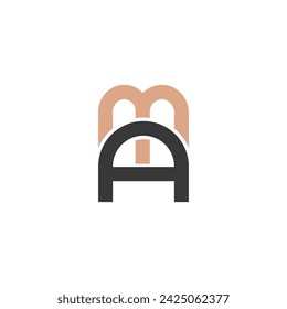 AM, MA, A AND M Abstract initial monogram letter alphabet logo design