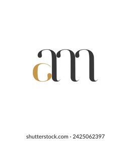 AM, MA, A AND M Abstract initial monogram letter alphabet logo design