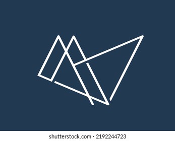 AM, MA monogram logo. Letter a, letter m signature icon. Alphabet initials isolated on dark background. Lettering sign. Modern design, web, tech, corporate style characters. Geometric typography.