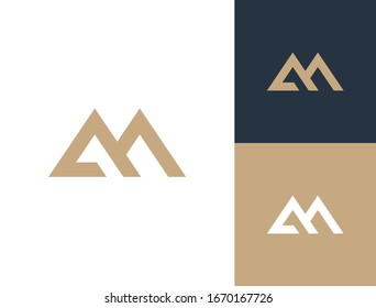 AM. Monogram of Two letters A&M. Luxury, simple, minimal and elegant AM logo design. Vector illustration template.