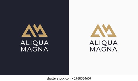 AM. Monogram of Two letters AM. Luxury, simple, minimal and elegant A and M logo design. Vector illustration template.