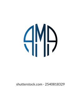 Círculo de alfabeto de ama Diseño de logotipo empresarial minimalista moderno