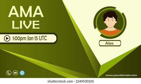 AMA or Ask Me Anything Modern green signature design template for business,  Template Vector Design horizontal