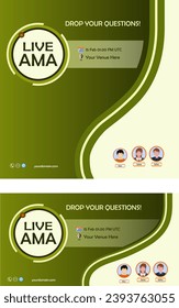 AMA or Ask Me Anything podcast session Modern signature banner Template Vector design for business. with two size square and landscape.