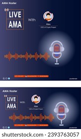 AMA or Ask Me Anything podcast session Modern signature banner Template Vector design for business. with two size square and landscape.