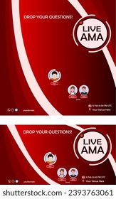 AMA or Ask Me Anything podcast session Modern signature banner Template Vector design for business. with two size square and landscape.