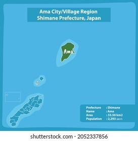 Ama City Village Region Shimane Prefecture Map, Japan