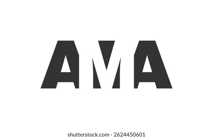 AMA logo design. Initial letter A M A bold font style for tech startups, consulting, corporate branding. Creative company name, headlines typography identity, trendy logotype. Vector illustration.