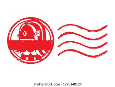 Amabie's red stamp. Amabie is a Yokai (Japanese folk monster) that ward off pestilence.