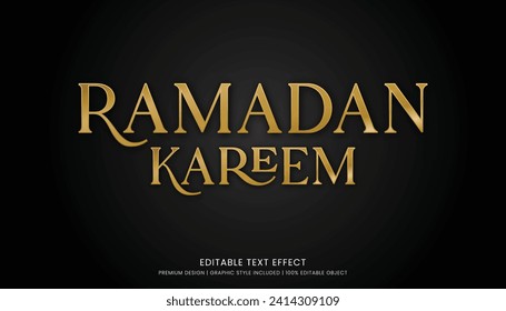 amadan kareem efecto de texto estilo plantilla editable fondo minimalista y estilo islámico eid mubarak partido iftar