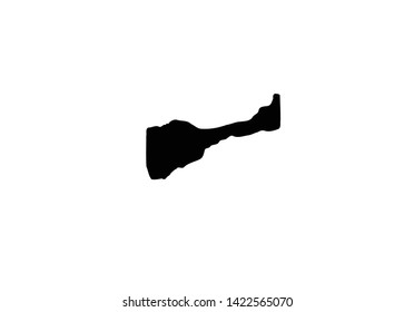 Amador county outline map California region USA