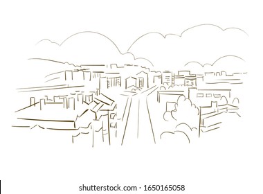 Amadora Portugal Europe vector sketch city illustration line art