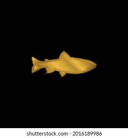 Amago Fisch Formen vergoldetes metalisches Symbol oder Logo, Vektorgrafik
