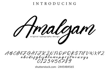 Amalgam Font Stylish brush painted an uppercase vector letters, alphabet, typeface