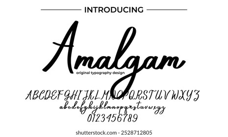 Amalgam Font Stylish brush painted an uppercase vector letters, alphabet, typeface