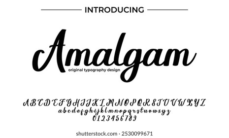 Amalgam Font Stylish brush painted an uppercase vector letters, alphabet, typeface