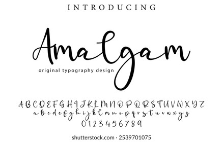 Amalgam Font Stylish brush painted an uppercase vector letters, alphabet, typeface