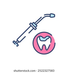 Amalgam Injector Fill Color Icon, Vector illustration