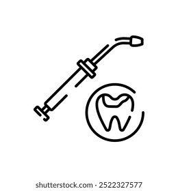 Amalgam Injector Outline Icon, Vector illustration