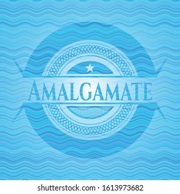 Amalgamate light blue water emblem background. Vector Illustration. Detailed.