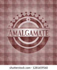 Amalgamate red geometric emblem. Seamless.