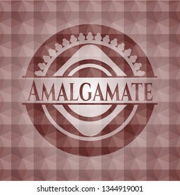 Amalgamate red seamless emblem with geometric pattern.