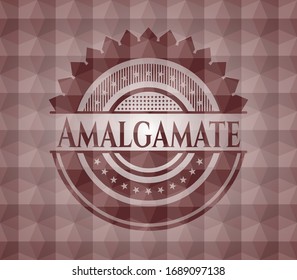 Amalgamate red seamless emblem with geometric pattern.