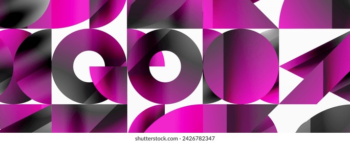 Amalgamation of geometric forms on minimalist abstract canvas, providing versatility and visual allure for digital designs, presentations, website banners, social media posts