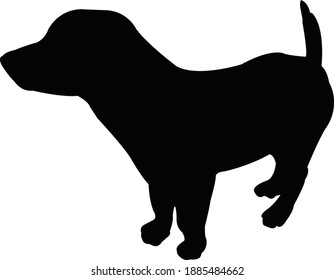 a amall dog body silhouette vector