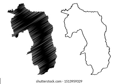 Amambay Department (Departments of Paraguay, Republic of Paraguay) map vector illustration, scribble sketch Amambay map