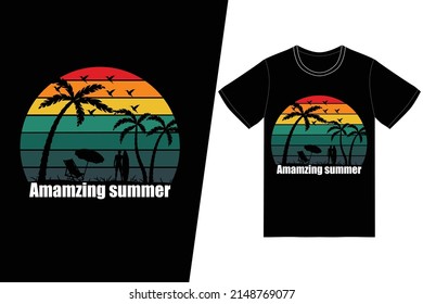 Amamzing summer T-shirt design. Summer t-shirt design vector. For t-shirt print and other uses.