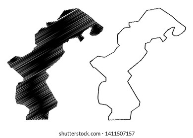 Amanat Al Asimah Governorate (Governorates of Yemen, Republic of Yemen) map vector illustration, scribble sketch Sanaa or Sana map